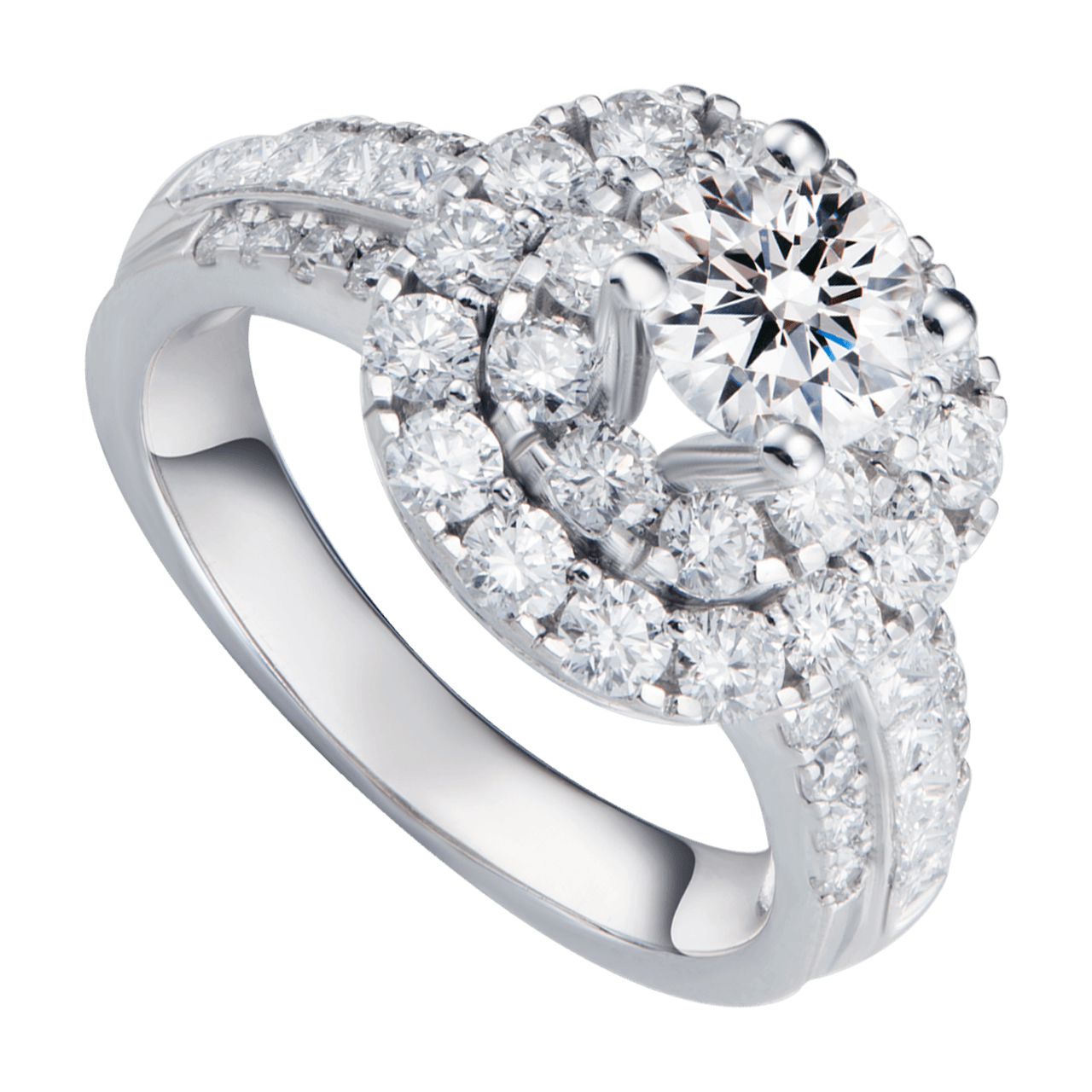 Nhẫn kim cương vàng trắng 18k
